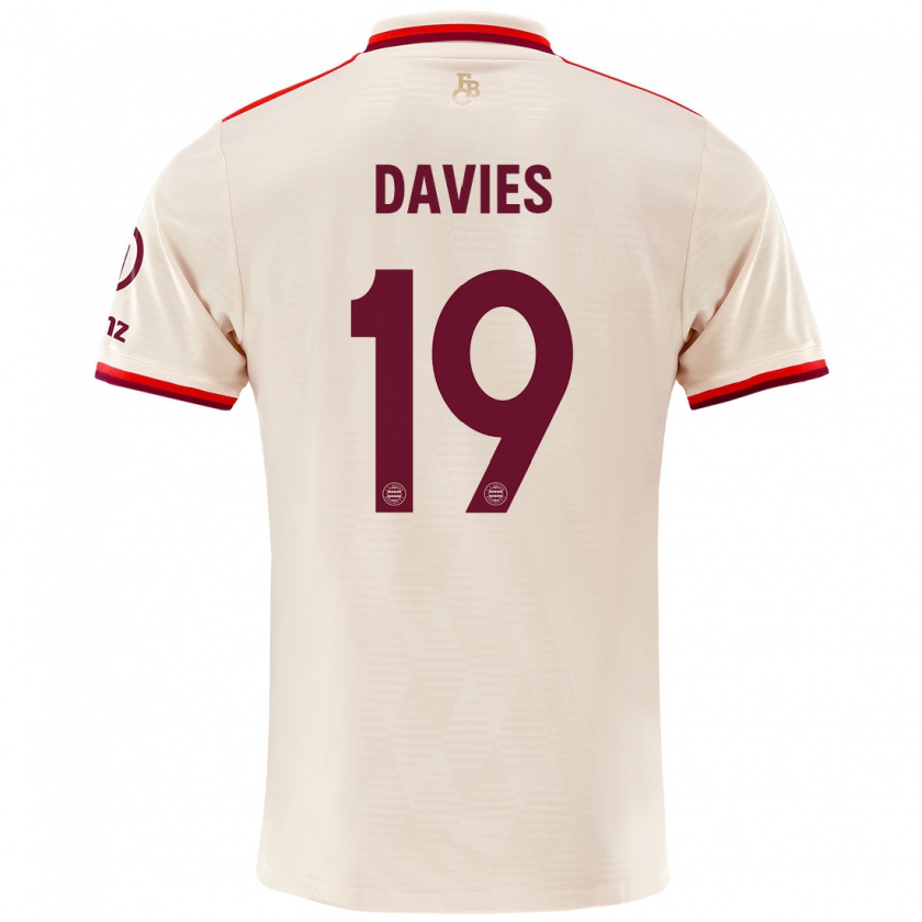 Kandiny Niño Camiseta Alphonso Davies #19 Lino Equipación Tercera 2024/25 La Camisa Chile