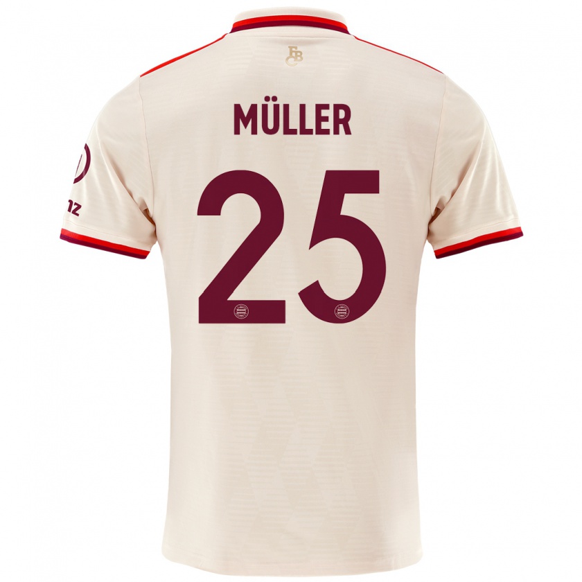 Kandiny Niño Camiseta Thomas Müller #25 Lino Equipación Tercera 2024/25 La Camisa Chile