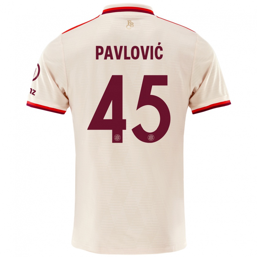 Kandiny Niño Camiseta Aleksandar Pavlovic #45 Lino Equipación Tercera 2024/25 La Camisa Chile