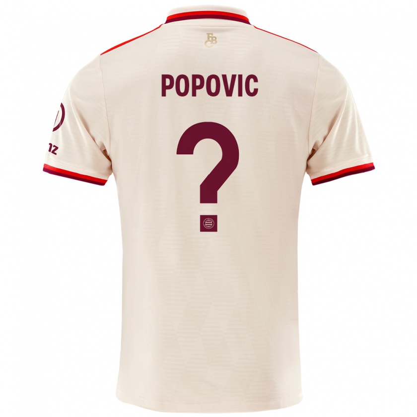 Kandiny Niño Camiseta Marko Popovic #0 Lino Equipación Tercera 2024/25 La Camisa Chile