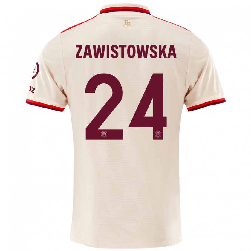 Kandiny Niño Camiseta Weronika Zawistowska #24 Lino Equipación Tercera 2024/25 La Camisa Chile