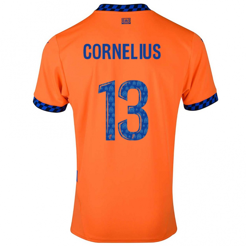 Kandiny Niño Camiseta Derek Cornelius #13 Naranja Azul Oscuro Equipación Tercera 2024/25 La Camisa Chile