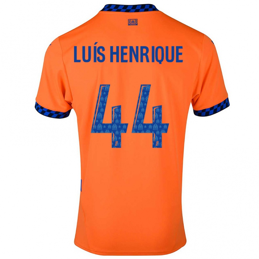 Kandiny Niño Camiseta Luis Henrique #44 Naranja Azul Oscuro Equipación Tercera 2024/25 La Camisa Chile