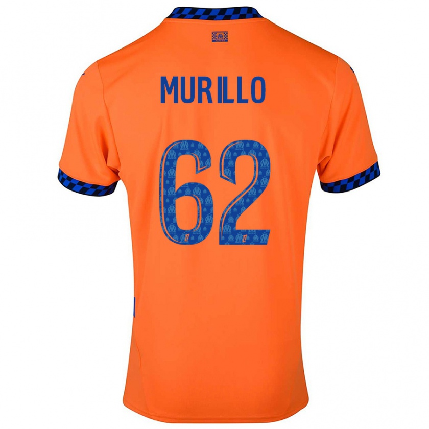 Kandiny Niño Camiseta Amir Murillo #62 Naranja Azul Oscuro Equipación Tercera 2024/25 La Camisa Chile