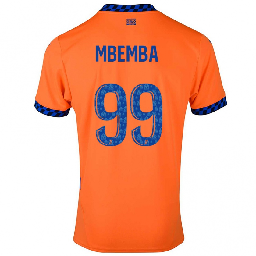 Kandiny Niño Camiseta Chancel Mbemba #99 Naranja Azul Oscuro Equipación Tercera 2024/25 La Camisa Chile