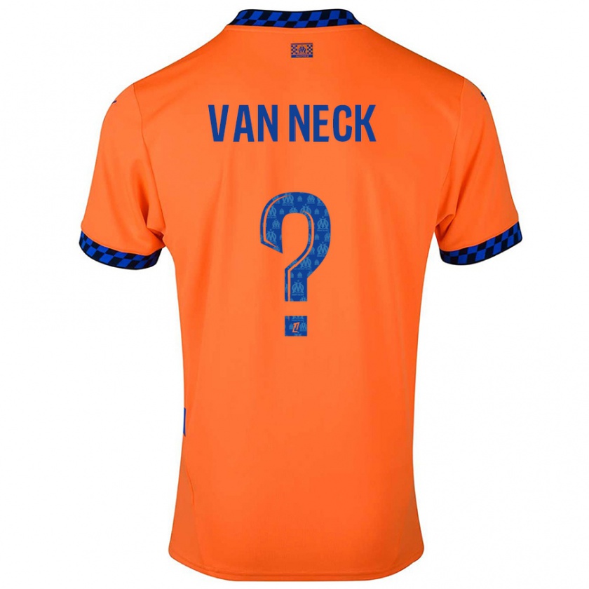 Kandiny Niño Camiseta Jelle Van Neck #0 Naranja Azul Oscuro Equipación Tercera 2024/25 La Camisa Chile