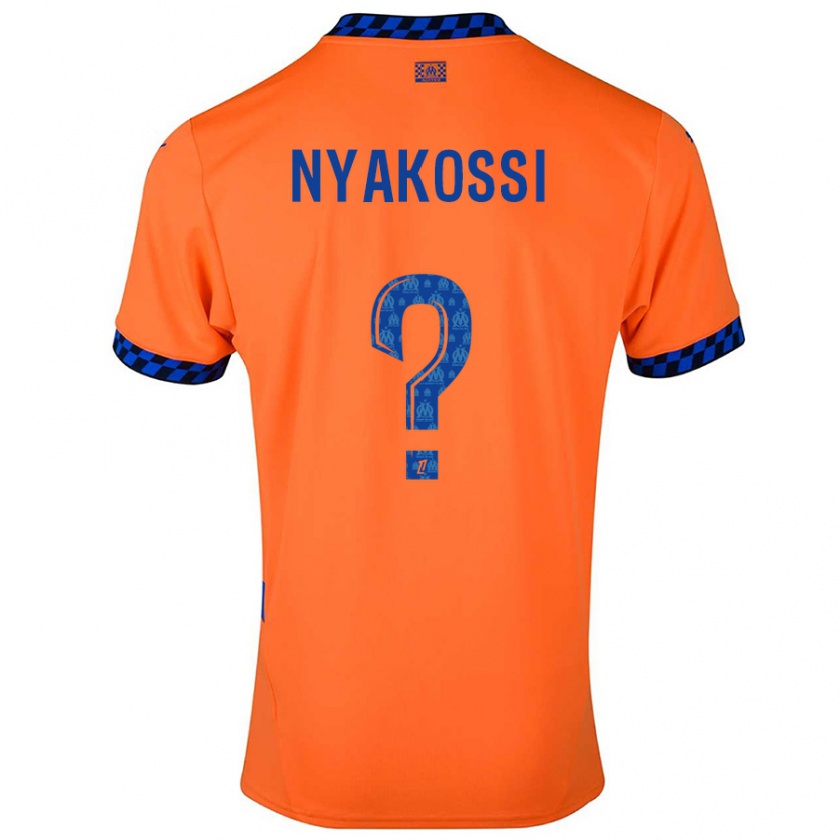 Kandiny Niño Camiseta Roggerio Nyakossi #0 Naranja Azul Oscuro Equipación Tercera 2024/25 La Camisa Chile