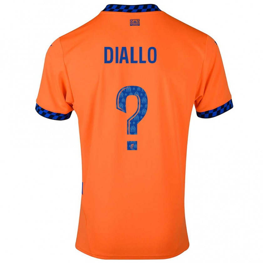 Kandiny Niño Camiseta Mouhamed Diallo #0 Naranja Azul Oscuro Equipación Tercera 2024/25 La Camisa Chile