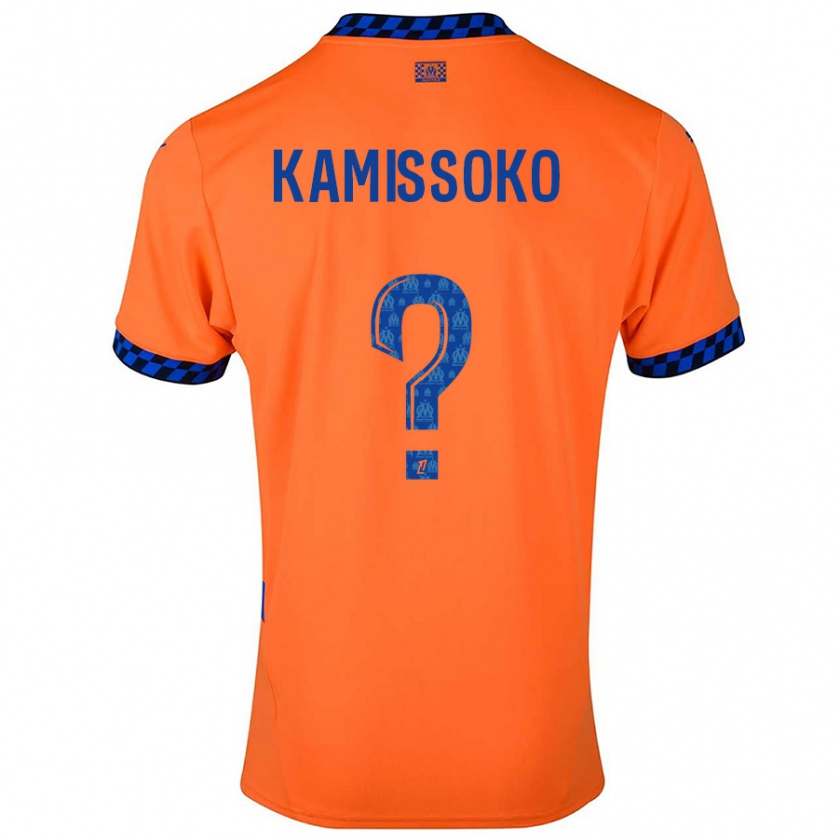 Kandiny Niño Camiseta Nouhoum Kamissoko #0 Naranja Azul Oscuro Equipación Tercera 2024/25 La Camisa Chile