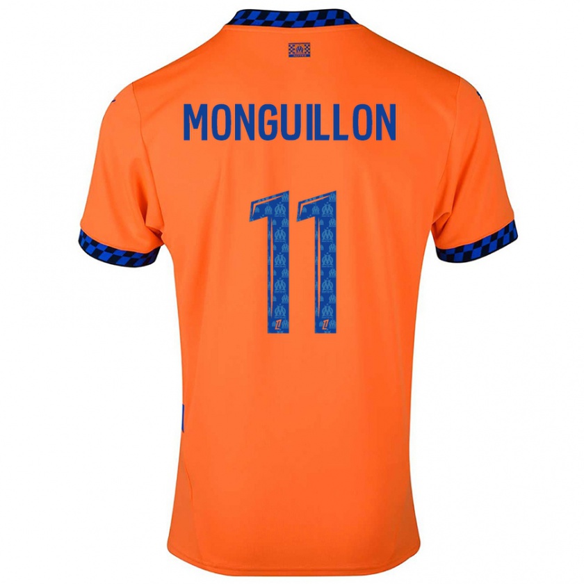 Kandiny Niño Camiseta Coralie Monguillon #11 Naranja Azul Oscuro Equipación Tercera 2024/25 La Camisa Chile