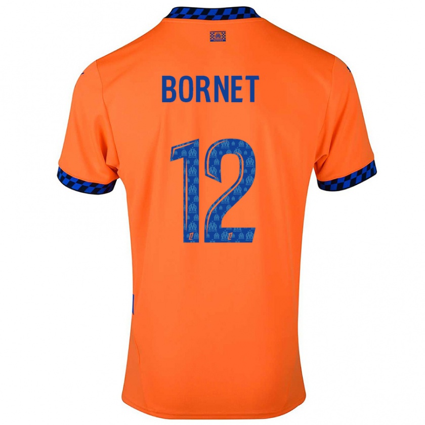 Kandiny Niño Camiseta Camille Bornet #12 Naranja Azul Oscuro Equipación Tercera 2024/25 La Camisa Chile