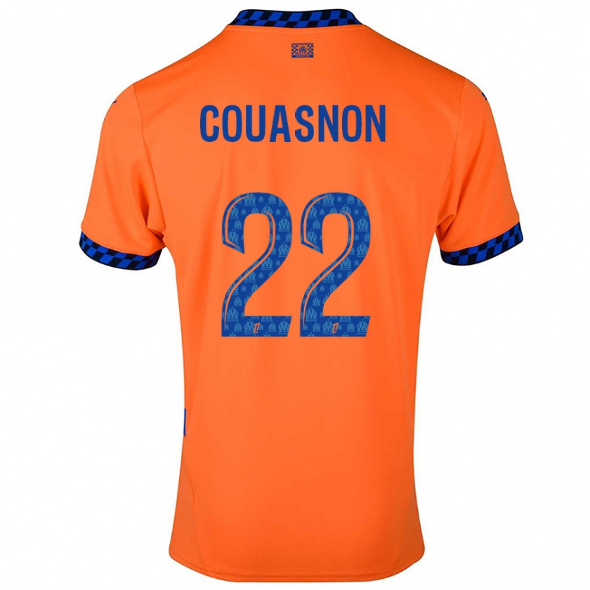 Kandiny Niño Camiseta Roxane Couasnon #22 Naranja Azul Oscuro Equipación Tercera 2024/25 La Camisa Chile