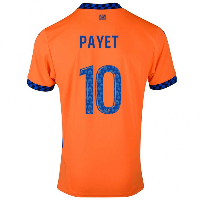 Kandiny Niño Camiseta Dimitri Payet #10 Naranja Azul Oscuro Equipación Tercera 2024/25 La Camisa Chile