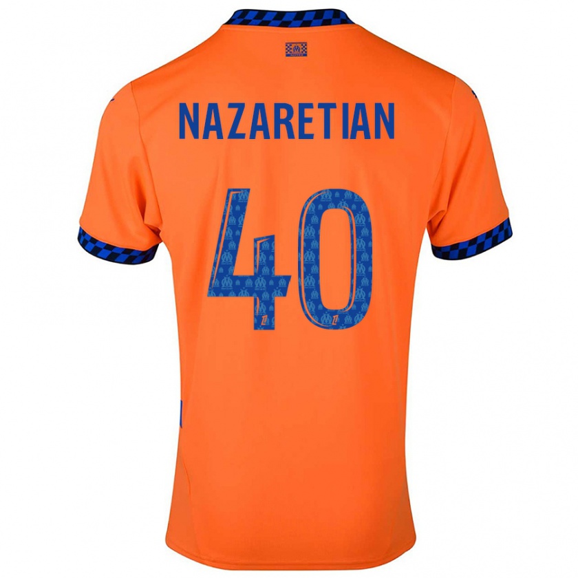 Kandiny Niño Camiseta Manuel Nazaretian #40 Naranja Azul Oscuro Equipación Tercera 2024/25 La Camisa Chile