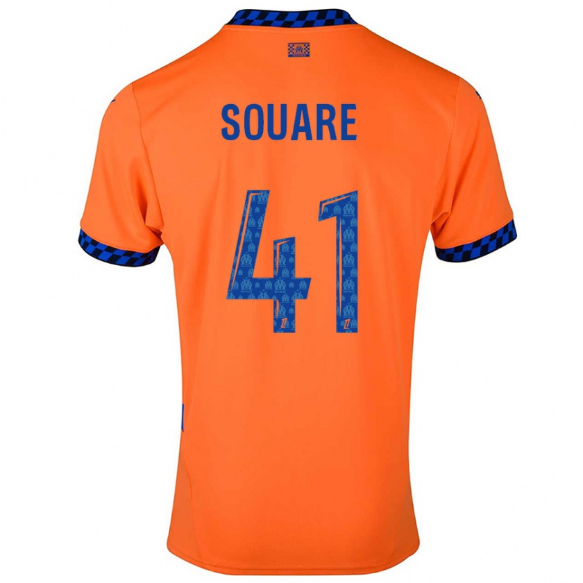 Kandiny Niño Camiseta Cheick Souare #41 Naranja Azul Oscuro Equipación Tercera 2024/25 La Camisa Chile