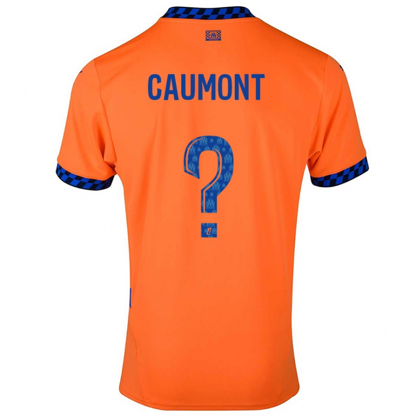 Kandiny Niño Camiseta Enzo Caumont #0 Naranja Azul Oscuro Equipación Tercera 2024/25 La Camisa Chile