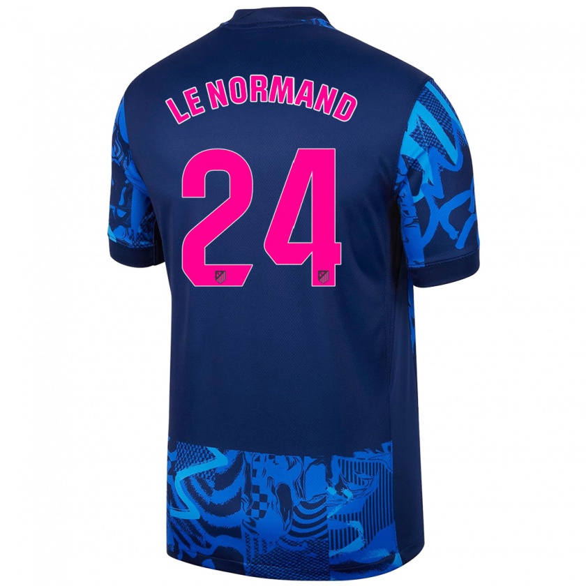 Kandiny Niño Camiseta Robin Le Normand #24 Azul Real Equipación Tercera 2024/25 La Camisa Chile