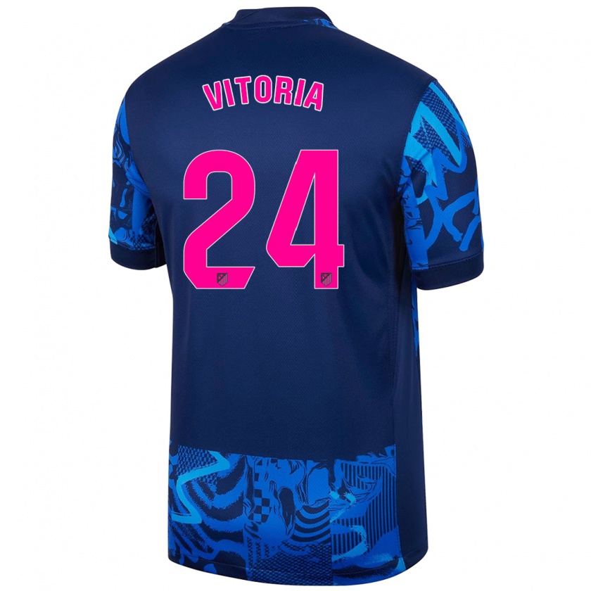 Kandiny Niño Camiseta Ana Vitória #24 Azul Real Equipación Tercera 2024/25 La Camisa Chile