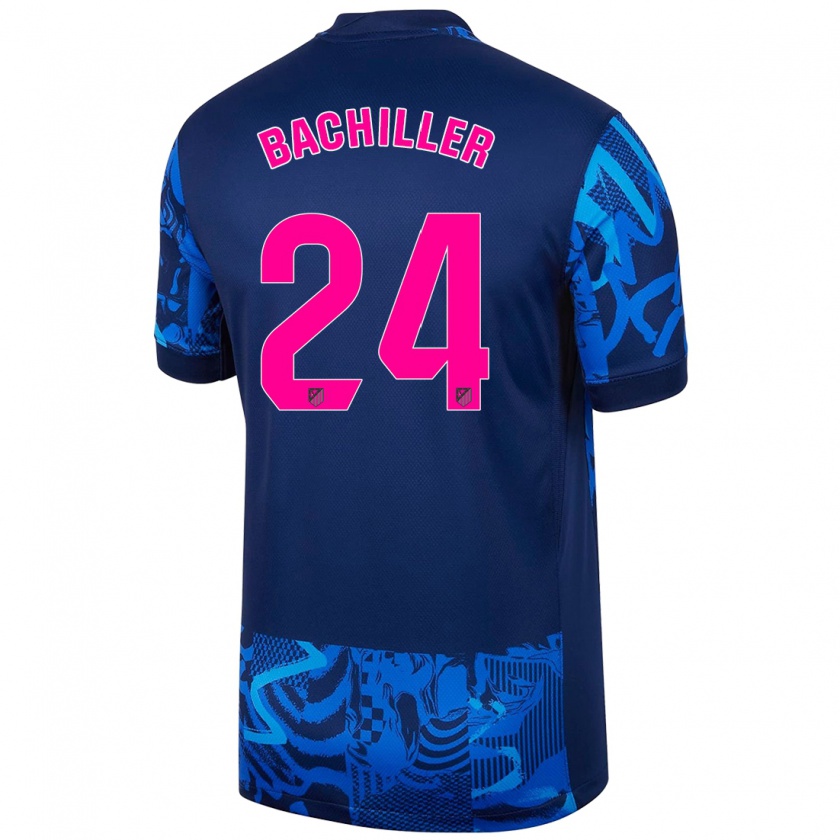 Kandiny Niño Camiseta Iker Bachiller #24 Azul Real Equipación Tercera 2024/25 La Camisa Chile