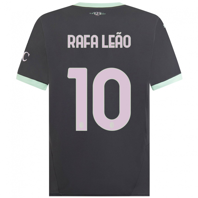 Kandiny Niño Camiseta Rafael Leão #10 Gris Equipación Tercera 2024/25 La Camisa Chile