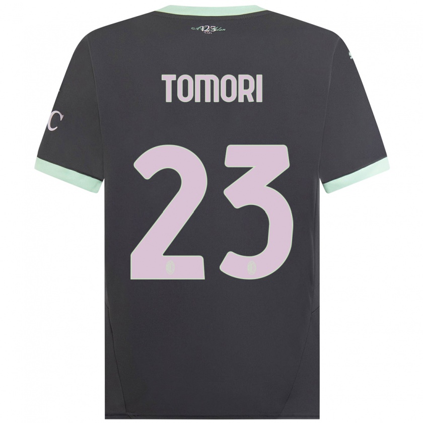 Kandiny Niño Camiseta Fikayo Tomori #23 Gris Equipación Tercera 2024/25 La Camisa Chile