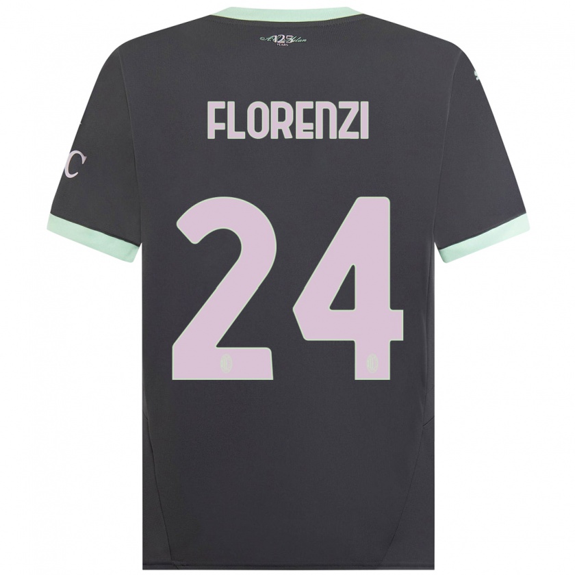 Kandiny Niño Camiseta Alessandro Florenzi #24 Gris Equipación Tercera 2024/25 La Camisa Chile