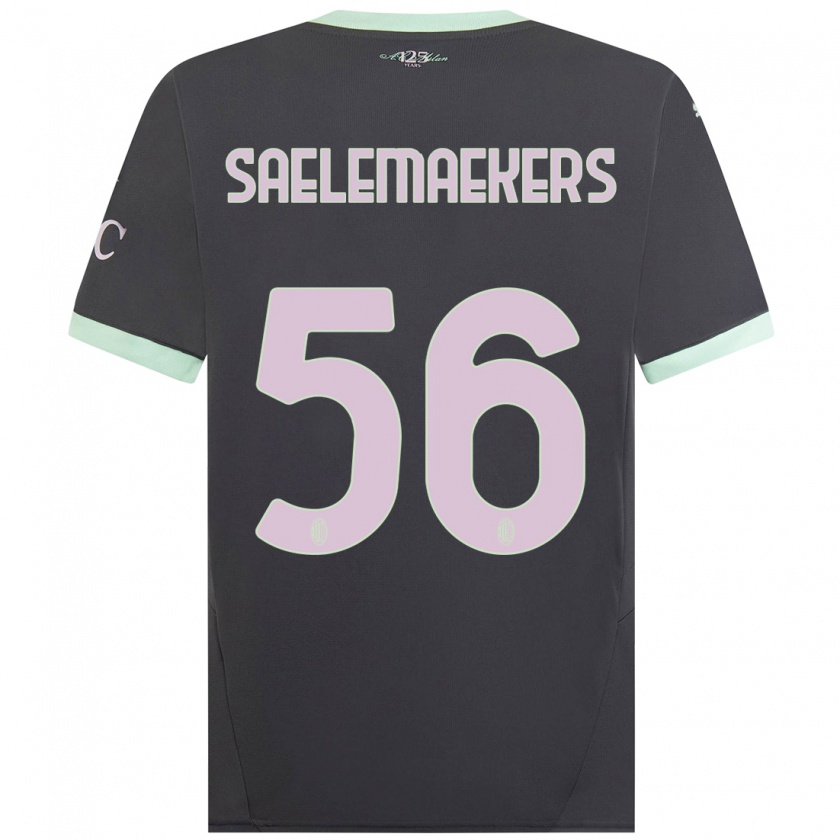 Kandiny Niño Camiseta Alexis Saelemaekers #56 Gris Equipación Tercera 2024/25 La Camisa Chile