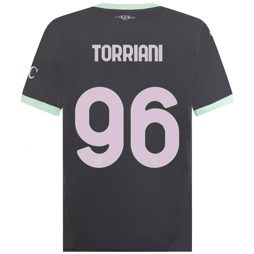 Kandiny Niño Camiseta Lorenzo Torriani #96 Gris Equipación Tercera 2024/25 La Camisa Chile