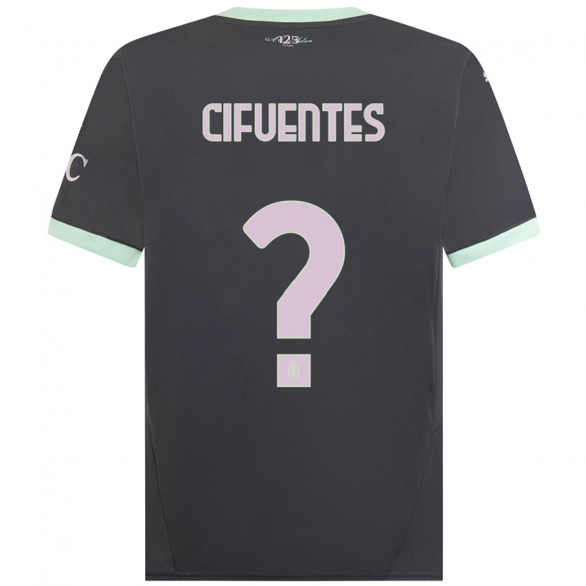 Kandiny Niño Camiseta Maikol Cifuentes #0 Gris Equipación Tercera 2024/25 La Camisa Chile