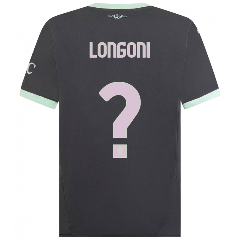 Kandiny Niño Camiseta Alessandro Longoni #0 Gris Equipación Tercera 2024/25 La Camisa Chile