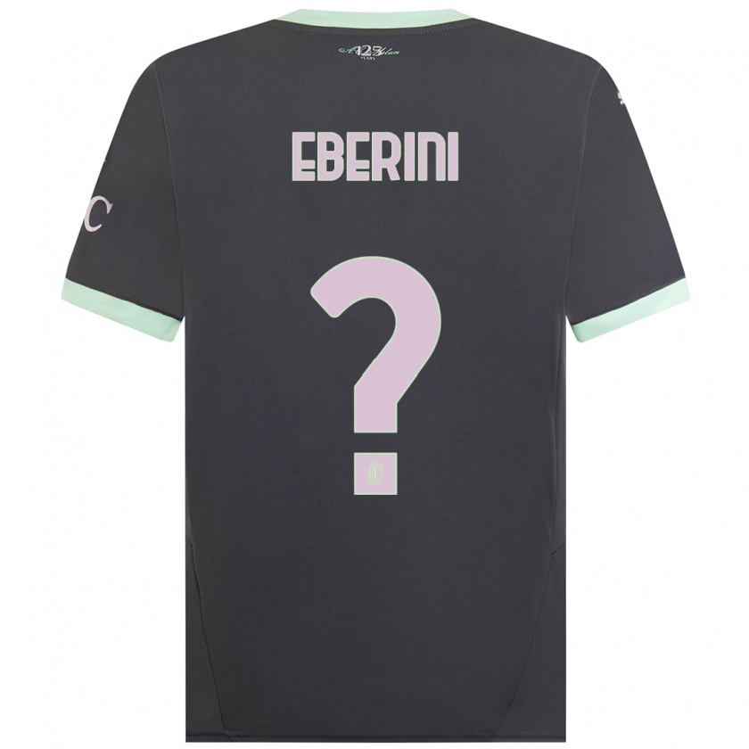 Kandiny Niño Camiseta Daniele Eberini #0 Gris Equipación Tercera 2024/25 La Camisa Chile