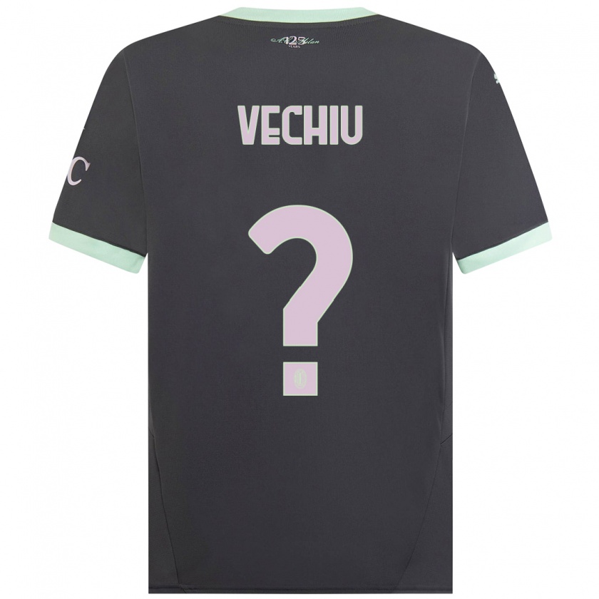 Kandiny Niño Camiseta Christian Vechiu #0 Gris Equipación Tercera 2024/25 La Camisa Chile