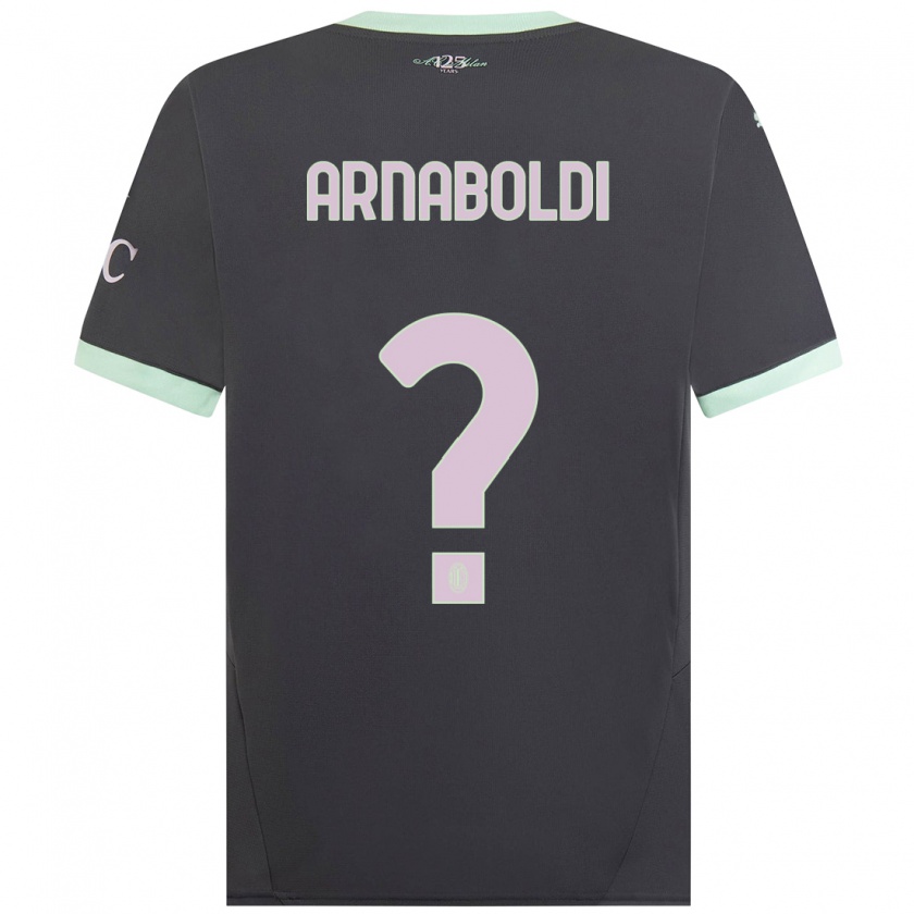 Kandiny Niño Camiseta Pietro Arnaboldi #0 Gris Equipación Tercera 2024/25 La Camisa Chile