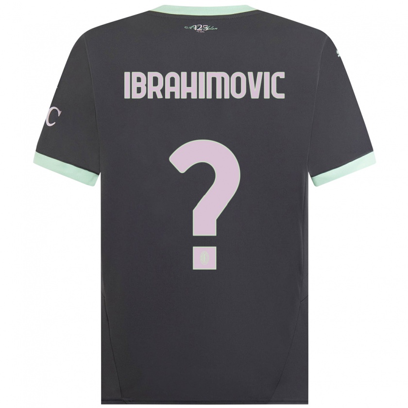 Kandiny Niño Camiseta Vincent Ibrahimovic #0 Gris Equipación Tercera 2024/25 La Camisa Chile