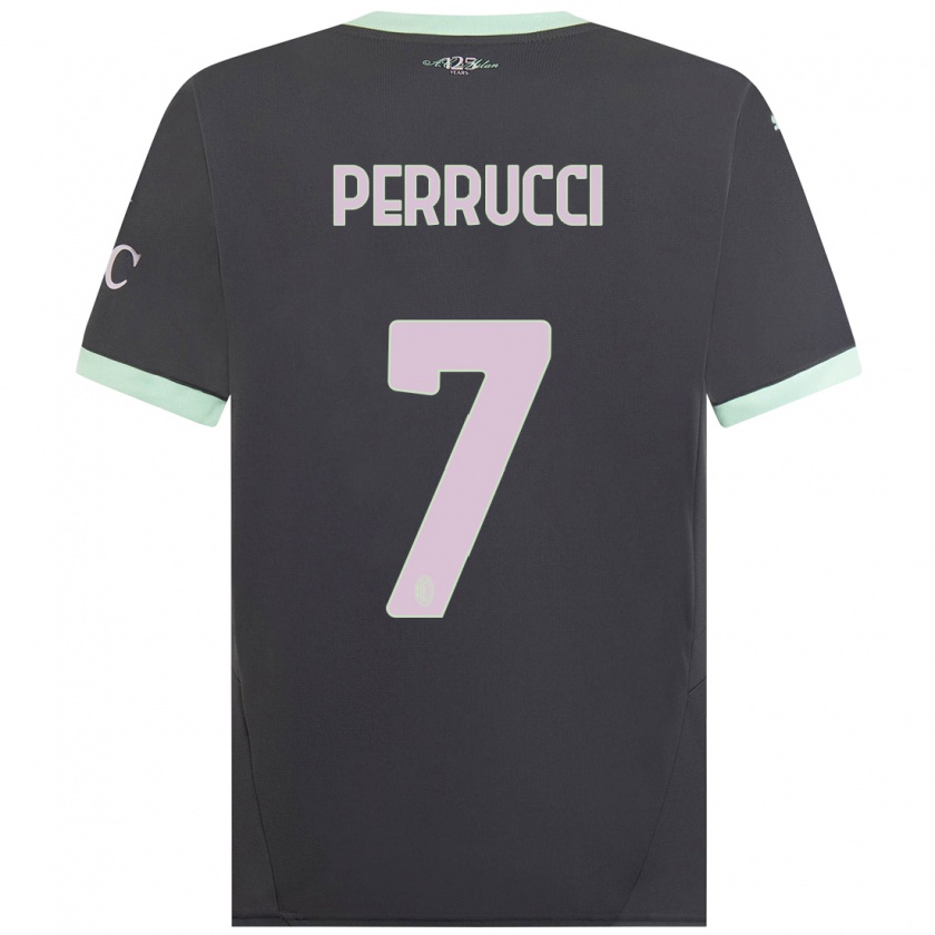 Kandiny Niño Camiseta Vincenzo Perrucci #7 Gris Equipación Tercera 2024/25 La Camisa Chile