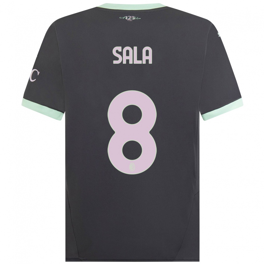 Kandiny Niño Camiseta Emanuele Sala #8 Gris Equipación Tercera 2024/25 La Camisa Chile