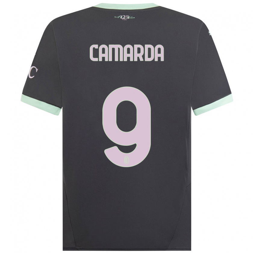 Kandiny Niño Camiseta Francesco Camarda #9 Gris Equipación Tercera 2024/25 La Camisa Chile