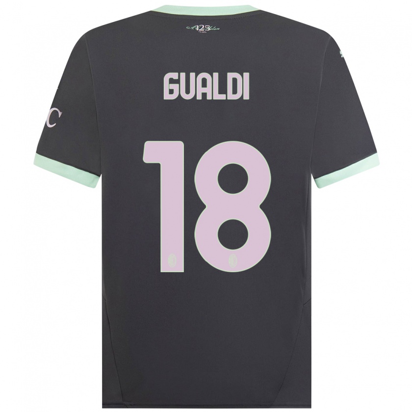 Kandiny Niño Camiseta Andrea Gualdi #18 Gris Equipación Tercera 2024/25 La Camisa Chile