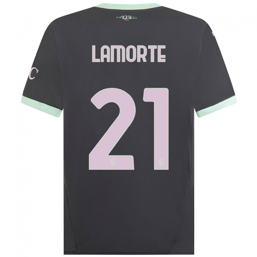 Kandiny Niño Camiseta Alessandro Lamorte #21 Gris Equipación Tercera 2024/25 La Camisa Chile