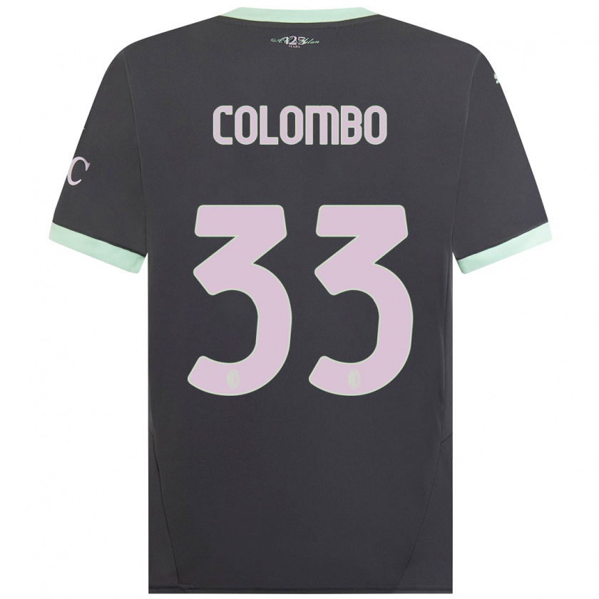 Kandiny Niño Camiseta Federico Colombo #33 Gris Equipación Tercera 2024/25 La Camisa Chile