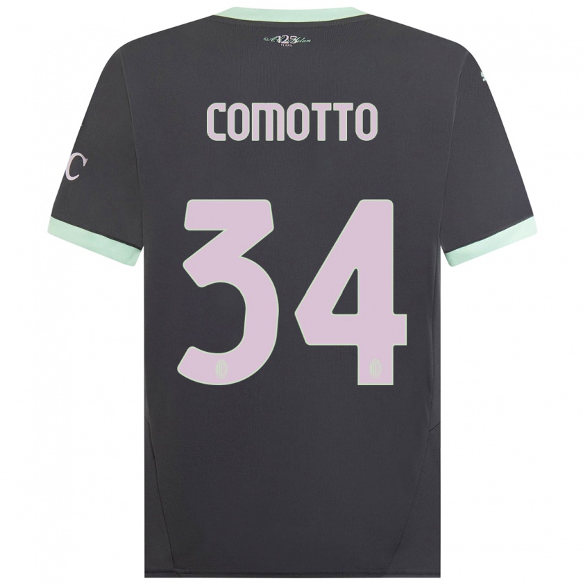 Kandiny Niño Camiseta Christian Comotto #34 Gris Equipación Tercera 2024/25 La Camisa Chile