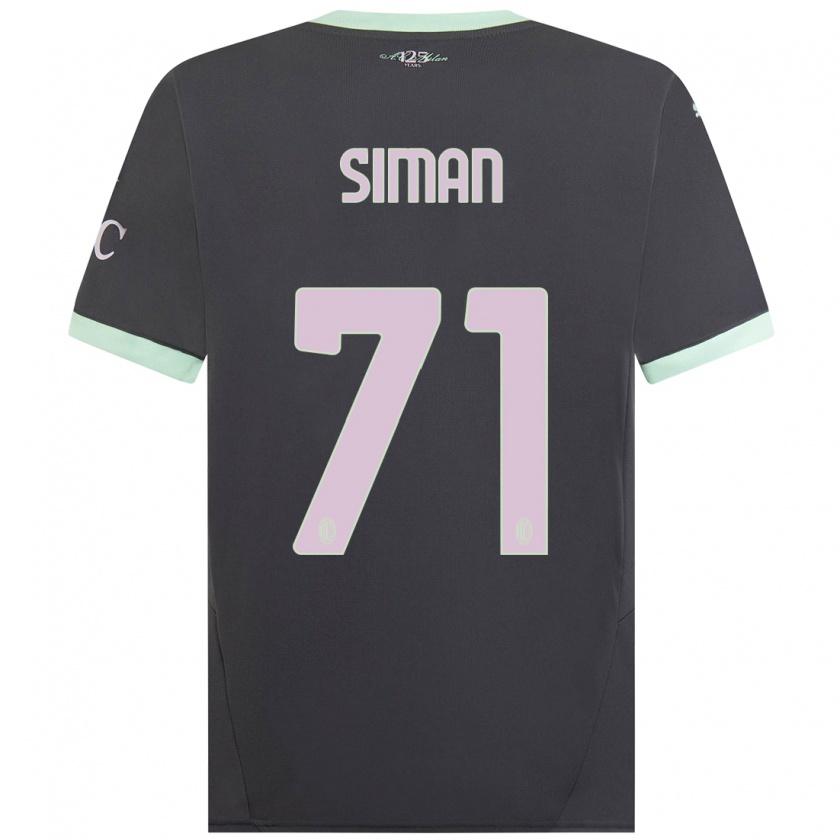 Kandiny Niño Camiseta Alexandru Șiman #71 Gris Equipación Tercera 2024/25 La Camisa Chile