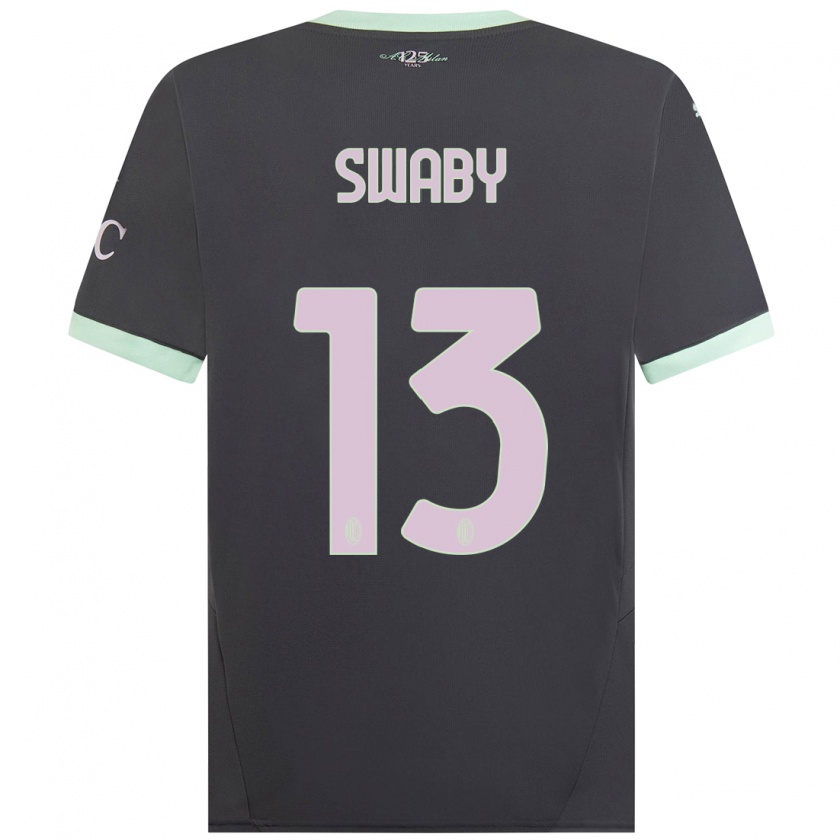 Kandiny Niño Camiseta Allyson Swaby #13 Gris Equipación Tercera 2024/25 La Camisa Chile