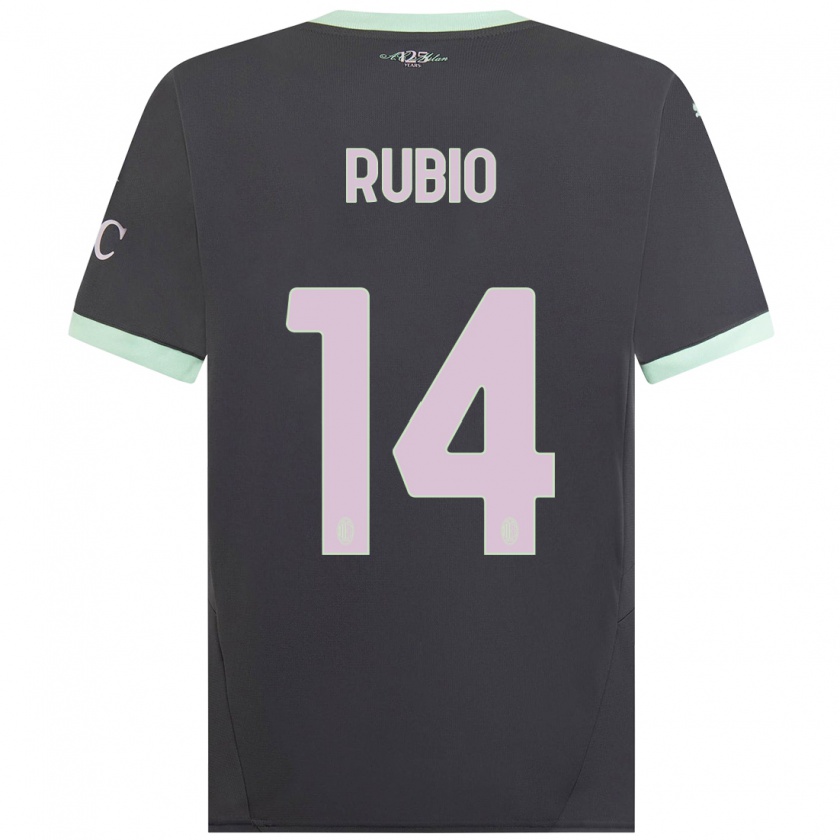 Kandiny Niño Camiseta Silvia Rubio #14 Gris Equipación Tercera 2024/25 La Camisa Chile