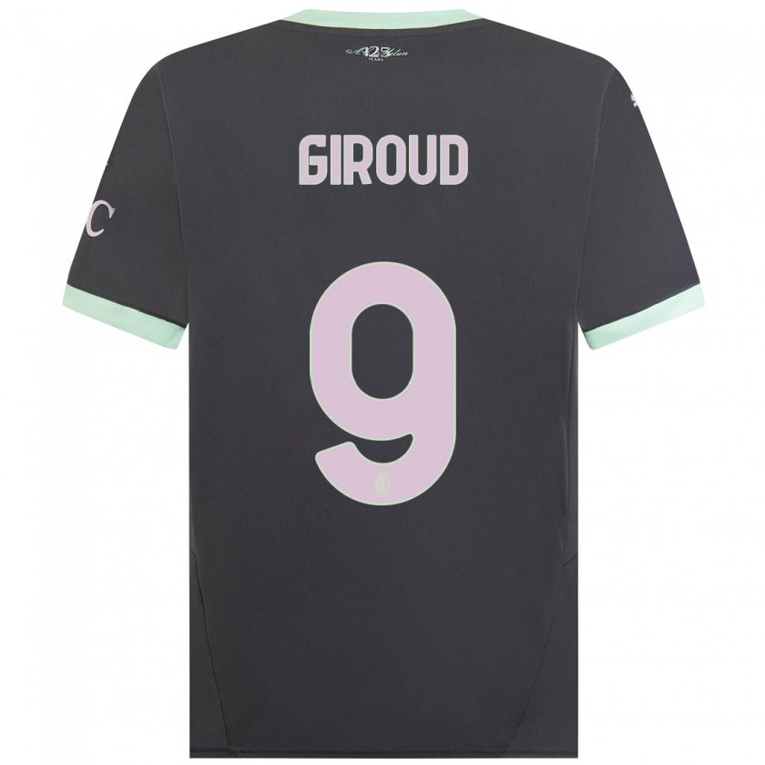 Kandiny Niño Camiseta Olivier Giroud #9 Gris Equipación Tercera 2024/25 La Camisa Chile