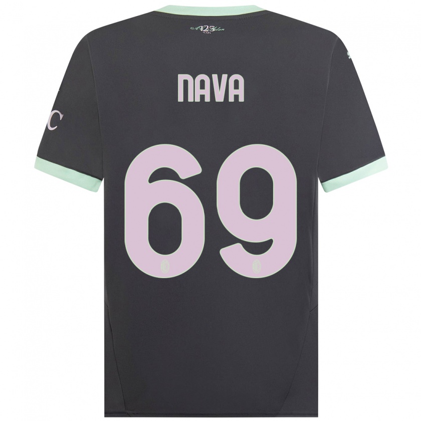 Kandiny Niño Camiseta Lapo Nava #69 Gris Equipación Tercera 2024/25 La Camisa Chile