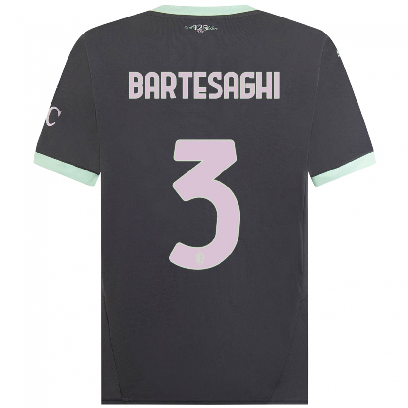 Kandiny Niño Camiseta Davide Bartesaghi #3 Gris Equipación Tercera 2024/25 La Camisa Chile