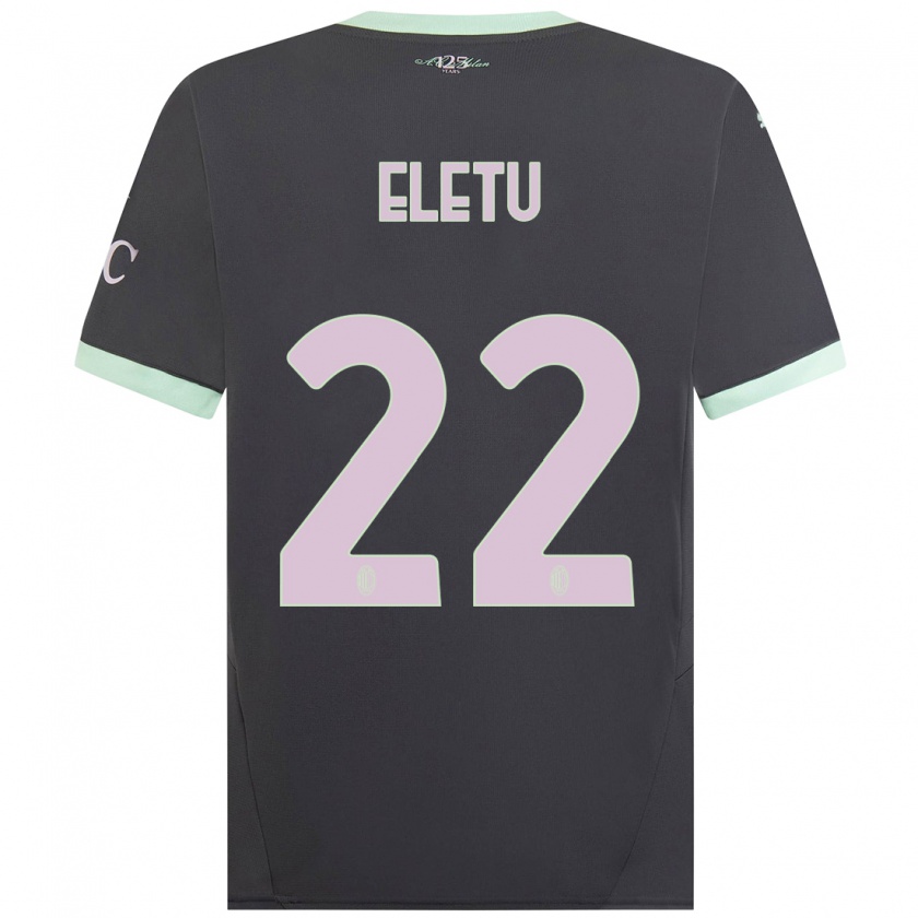 Kandiny Niño Camiseta Victor Eletu #22 Gris Equipación Tercera 2024/25 La Camisa Chile