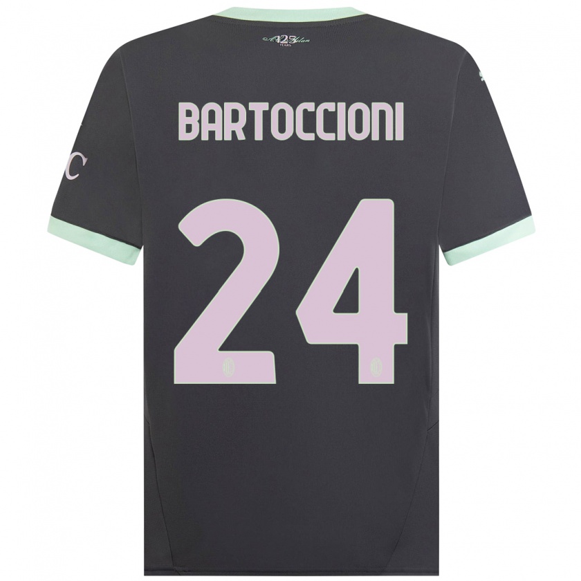 Kandiny Niño Camiseta Andrea Bartoccioni #24 Gris Equipación Tercera 2024/25 La Camisa Chile