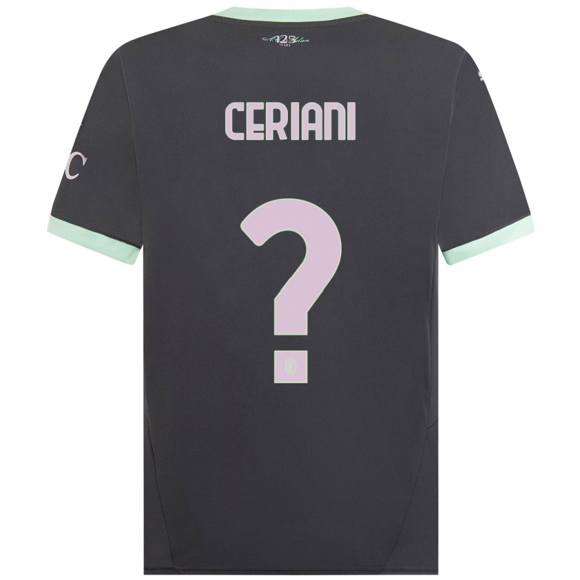 Kandiny Niño Camiseta Gabriele Ceriani #0 Gris Equipación Tercera 2024/25 La Camisa Chile